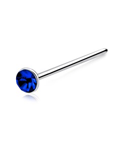 2.2mm Bezel Set Stone  Straight Nose Stud Silver NSKA-58